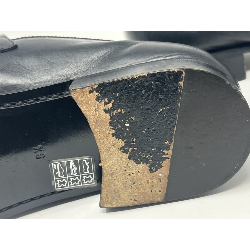 Cesare Paciotti Mens Black Leather Square Toe Loafers Buckle Strap Shoes 8.5 - Picture 10 of 16